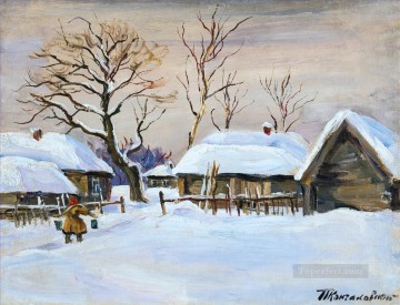 150の主題の芸術作品 Painting - 冬のドブロー ペトル・ペトロヴィッチ・コンチャロフスキーの雪景色